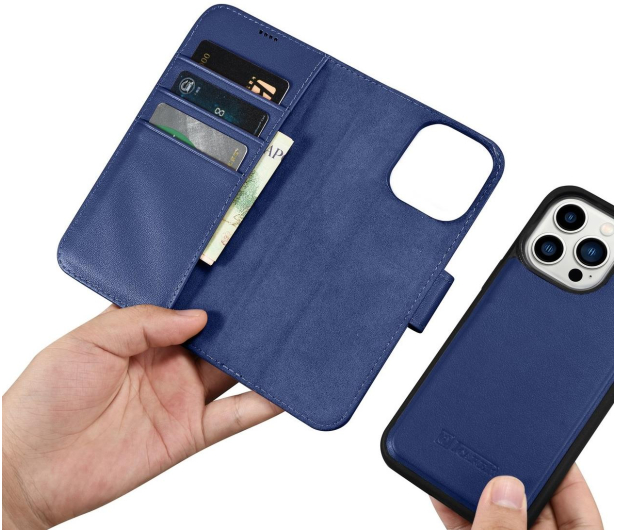 iCarer Wallet Case do iPhone 14 Pro (anti-RFID) niebieski 6975092686286 - 1201180 - zdjęcie 5